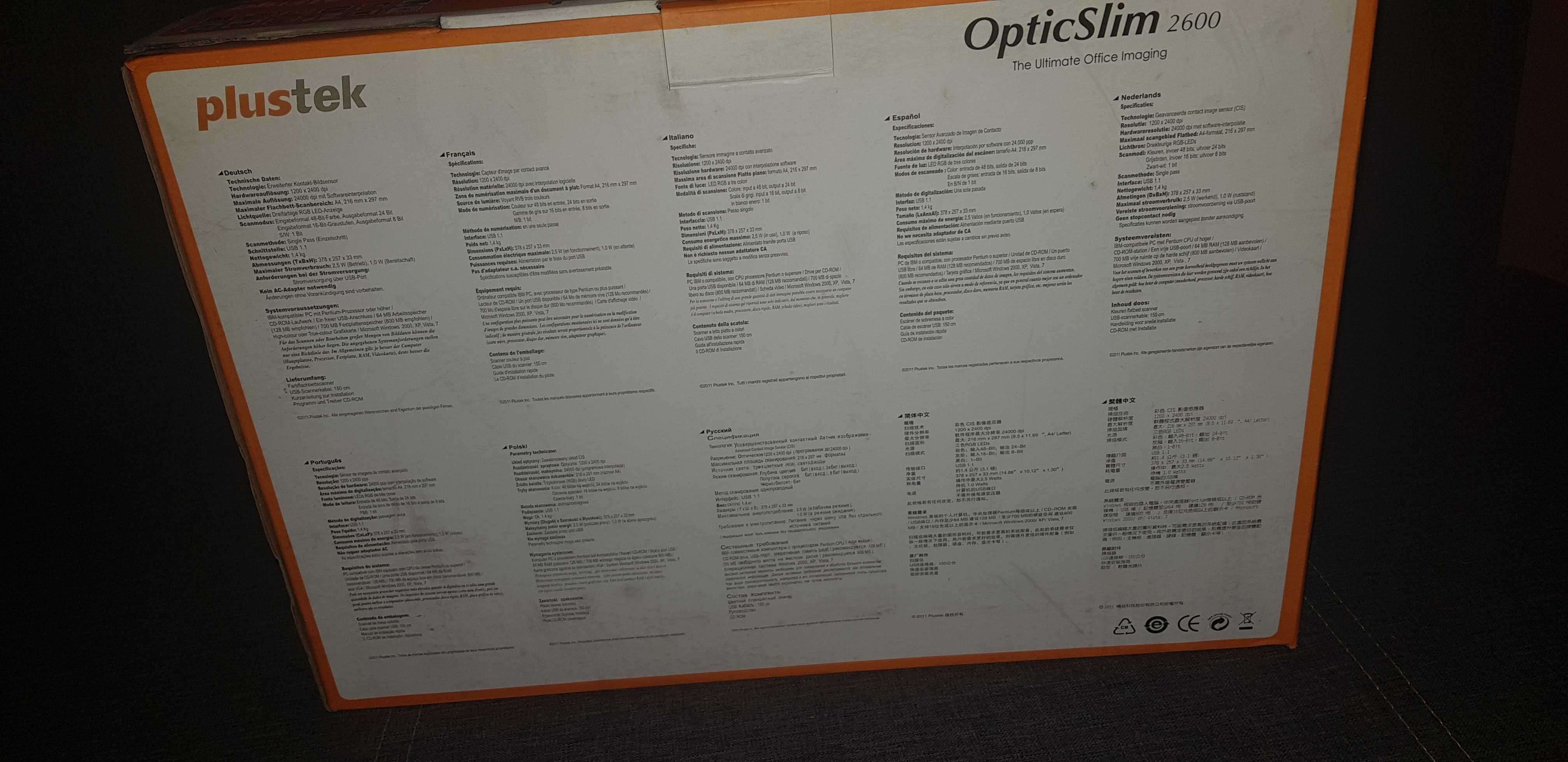 Skaner Plustek OpticSlim 2600