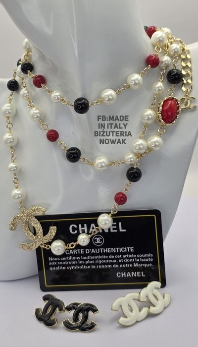 Korale sztuczne perły chanel 102cm