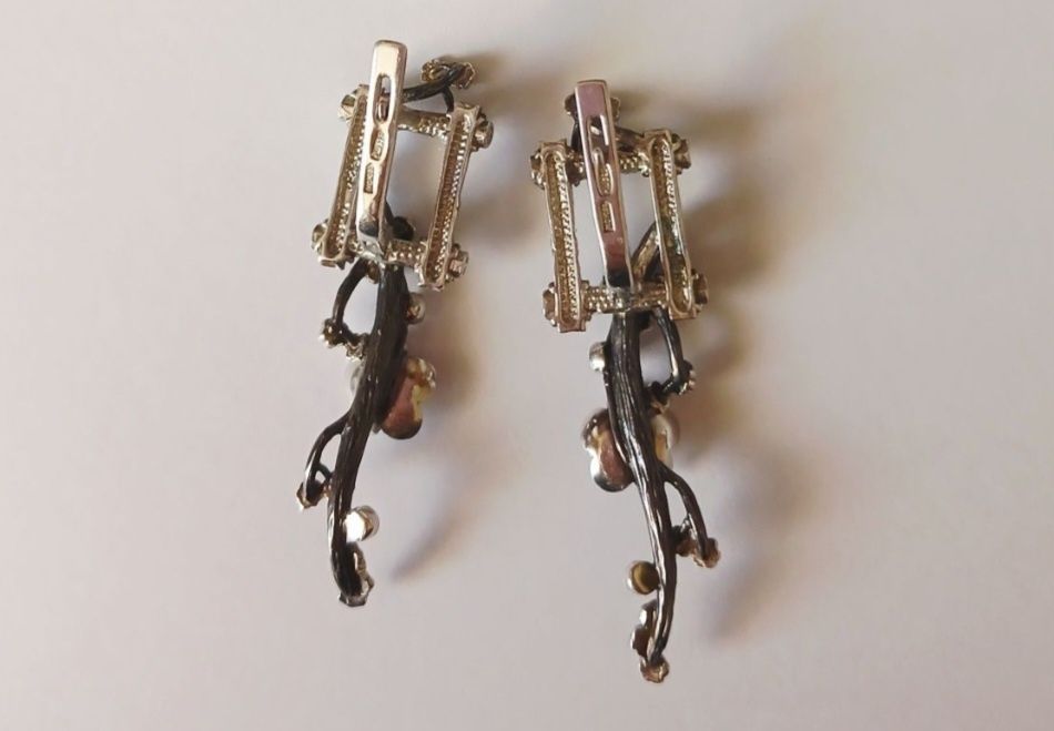 Сережки "Ханамі" (Сакура) срібло 925 ЮД Орінго