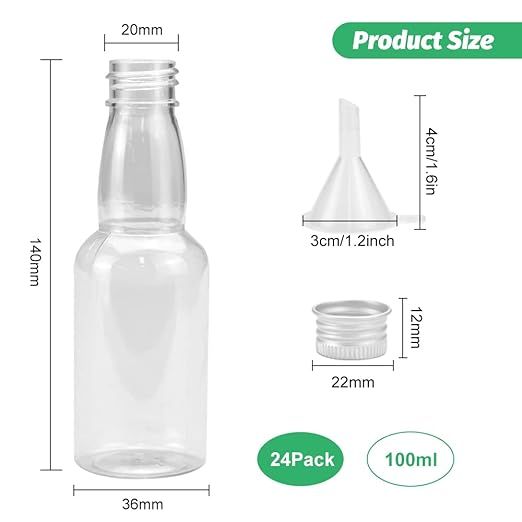 24 małe butelki na wódkę, 100 ml, vv