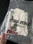 Biały top Miu Miu cherry