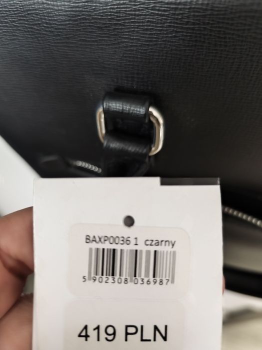 Czarna aktówka torba na laptopa nowa Puccini