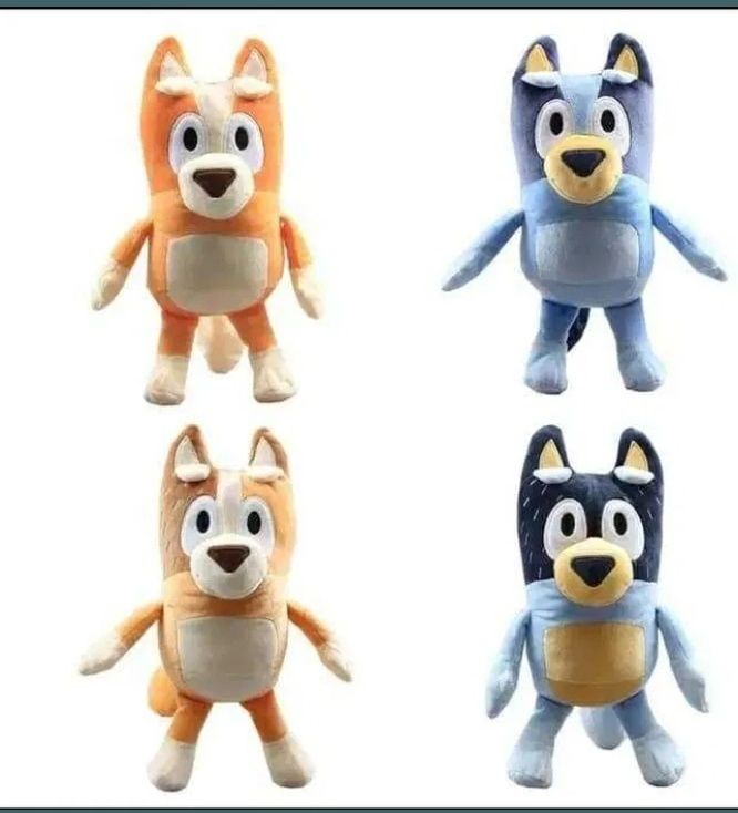 Conjunto 4 peluches Bluey, novos