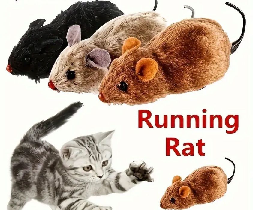 Іграшка для котиків кішок механічна миша шар на пружині зоотовар