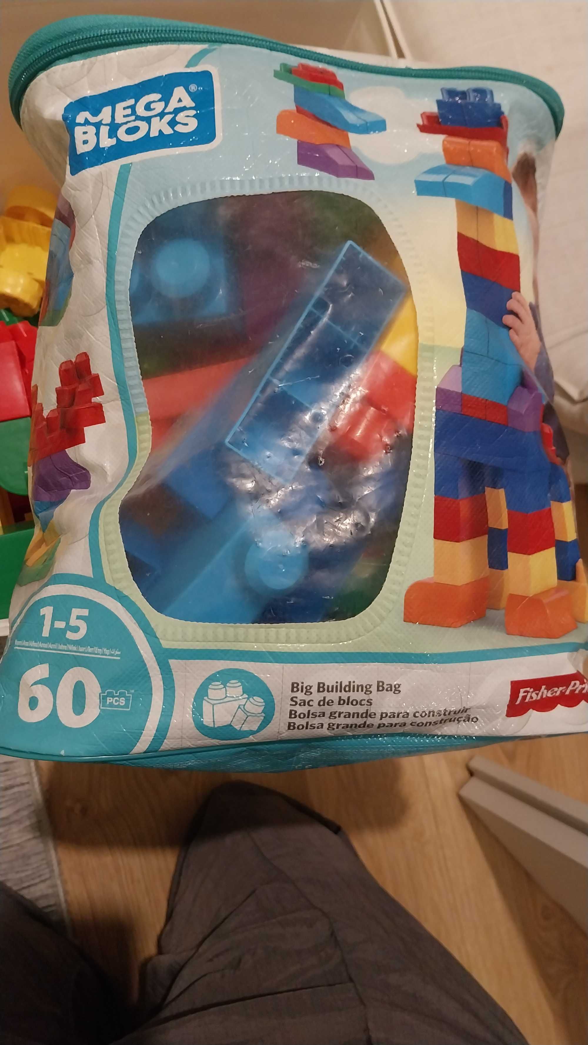 Klocki duży zestaw fisher price mega blocks 60 + wader