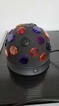 Bola colorida iluminada rotativa para teto (tipo bola de espelho)