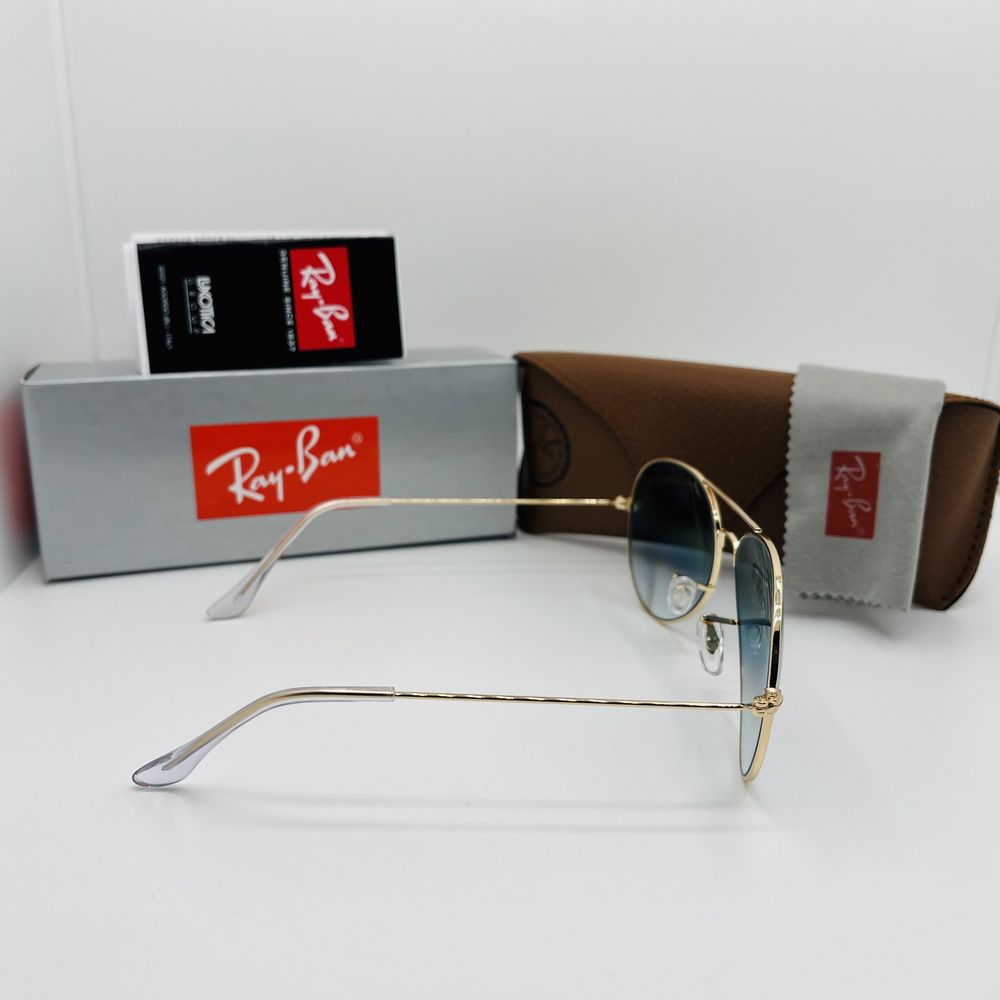 Солнцезащитные очки Ray Ban Aviator 3025 Gold-Blue Grade 58мм стекло