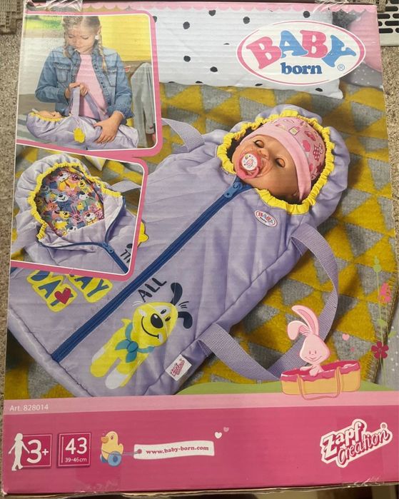 Люлька- переноска для ляльки , фіолетова baby born