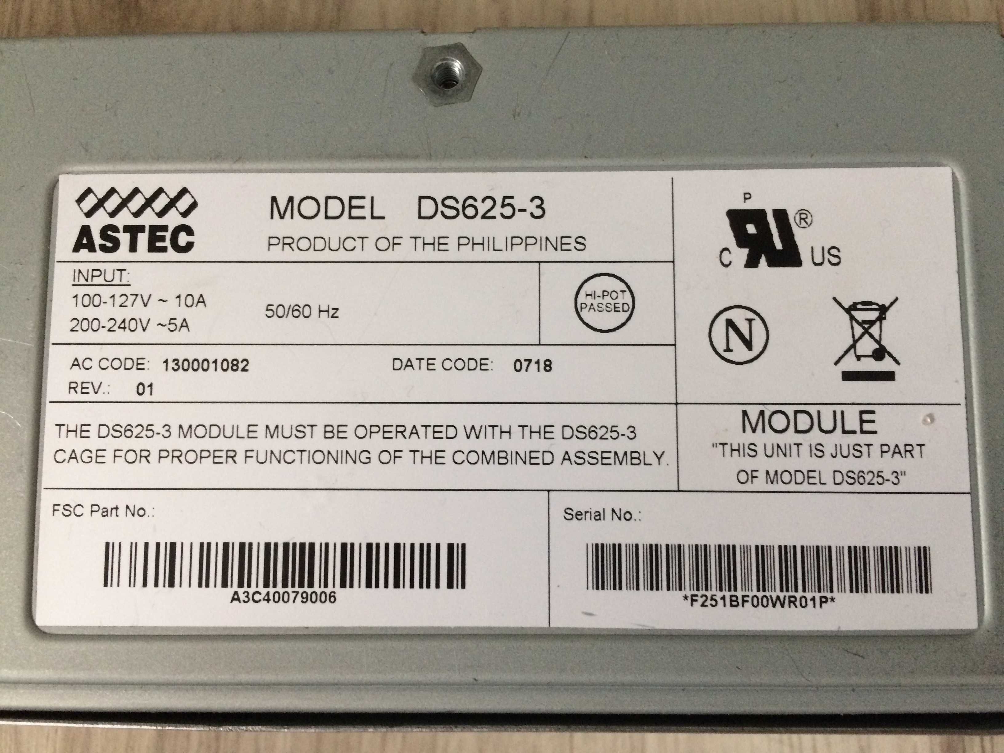 Zasilacz ASTEC model  DS625-3   650W