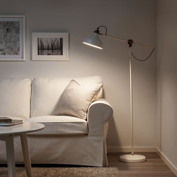 Lampa podłogowa, do czytania, kremowy