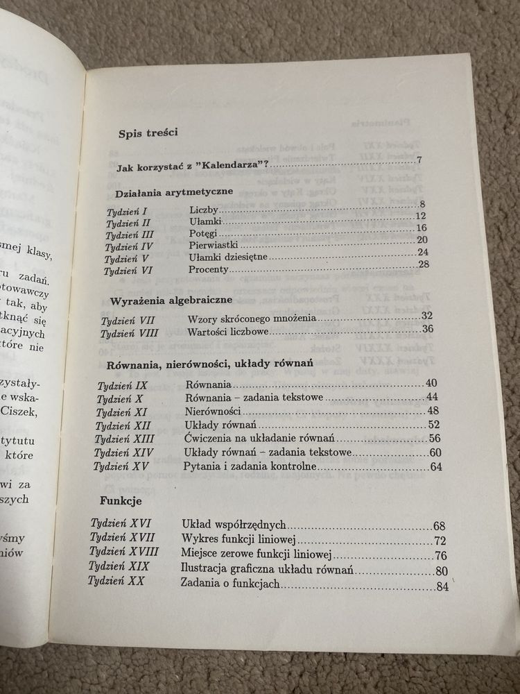 Matematyka kalendarz ósmoklasisty