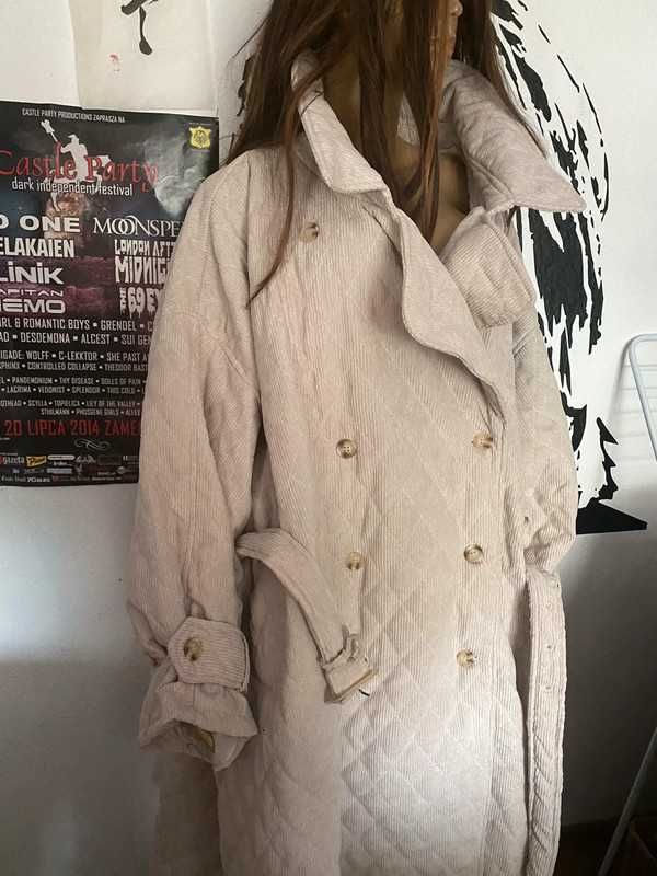 Wow ! Mega Oversize Płaszcz Pikowany Plus Size 52/54