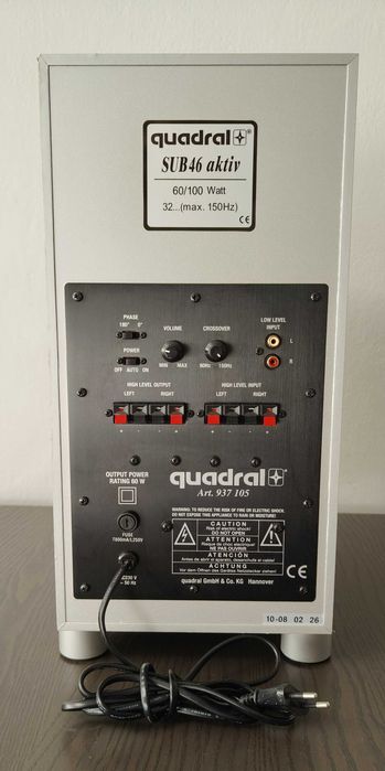 QUADRAL SUB 46 Subwoofer Aktywny Bass Reflex 100W ZADBANY