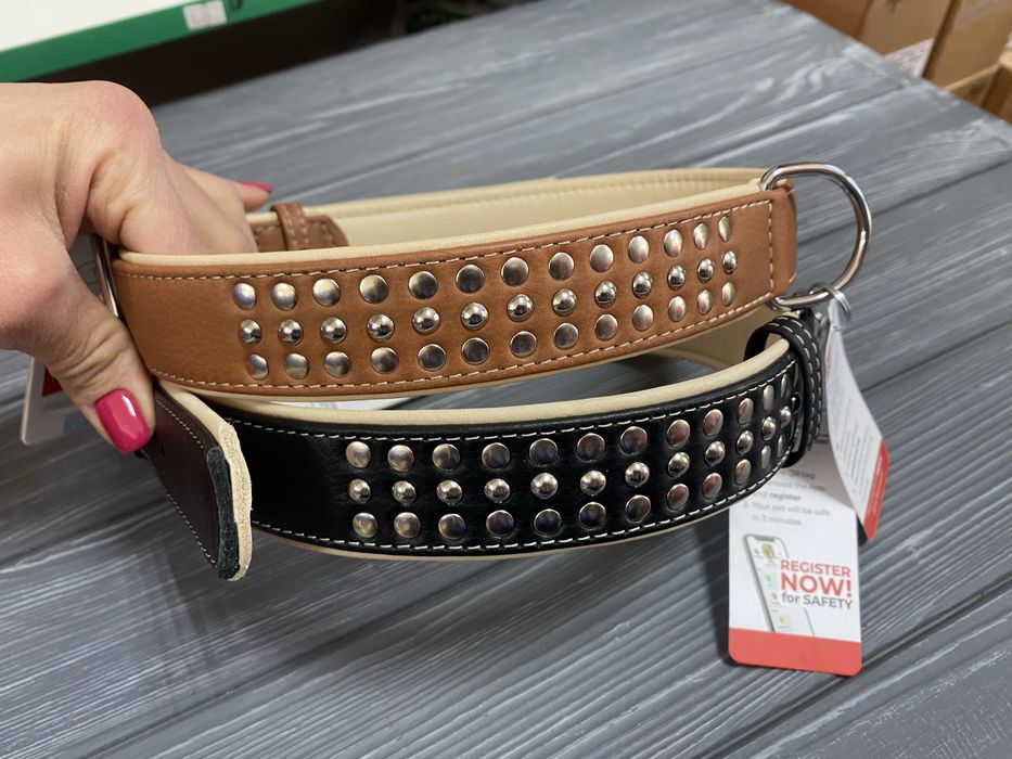 Ошейник для собак шкіряний від S до XxL