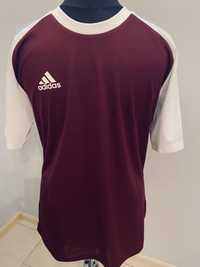 Adidas Climalite sportowa, bordowa koszulka crewneck, T- Shirt r.M