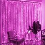 Kurtyna ledowa różowa 3x3 m 300 led świetlna lampki girlanda ścianka