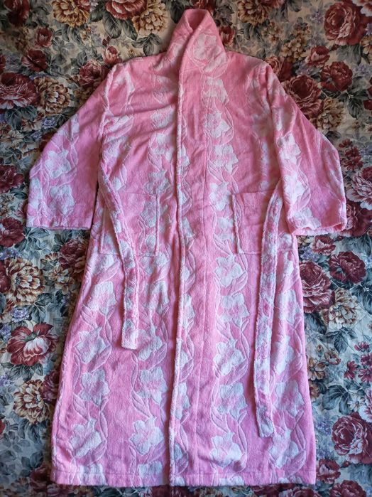 Новый ! Халат махровый на запах, хлопок, времен СССР(пр-во КНР)