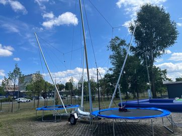 Trampolina Eurobungee mobilne wesołe miasteczko dmuchańce lunapark