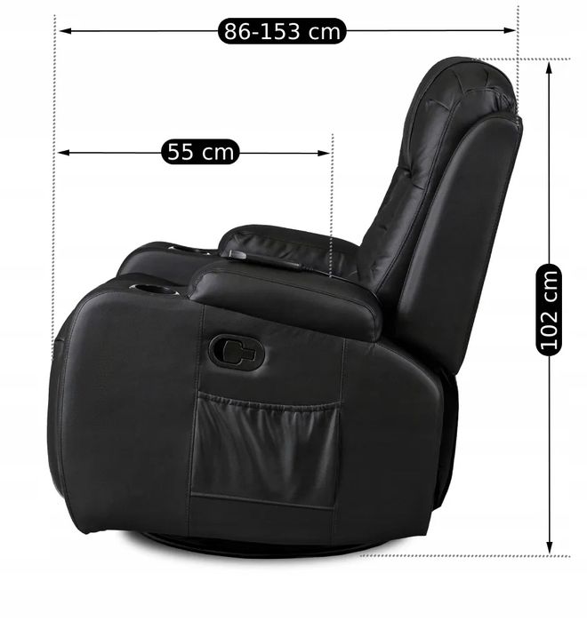 Fotel wypoczynkowy relax obrotowy masaż