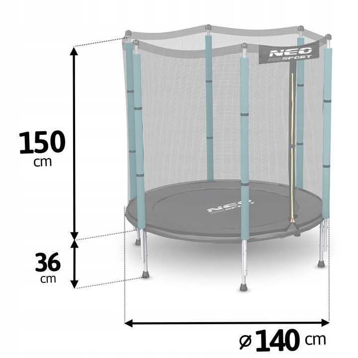 Ogrodowa trampolina dla dzieci 140cm 4,5ft z siatką zabezpieczającą!