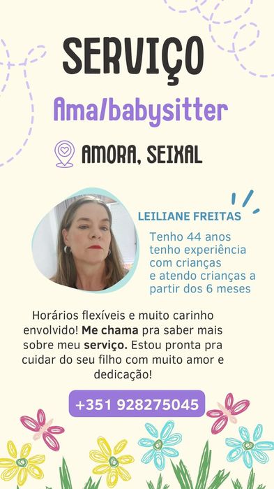 Ama,babysitter.Cuidadora de crianças.