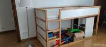 Łożko Ikea KURA + baldahim + materac
