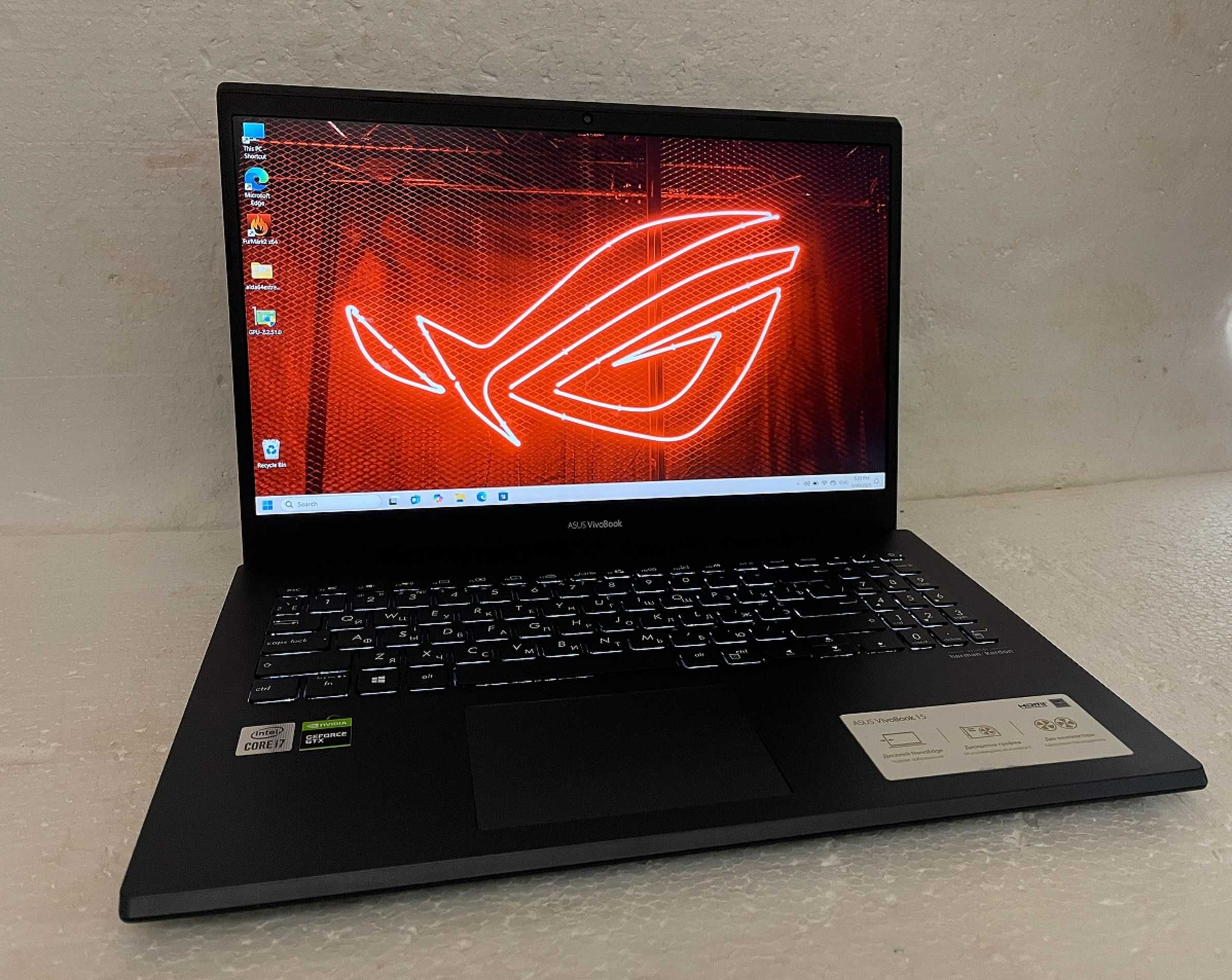 Игровой ASUS X571L /Core i7 10870H на 16" ЯДЕР/ 16 RAM/ GTX 1650/GDDR6