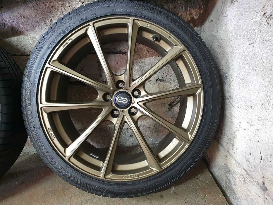 Felgi alu Enkei złote brązowe R20 5x108 opony 245/40R20 6,5mm 2024r
