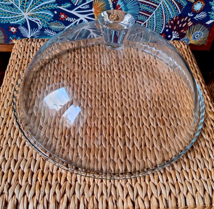 Prato de bolos e cúpula, diâmetro 32cm