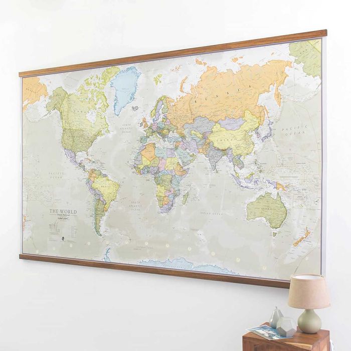 Nowa mapa świata / mapka / laminowana / 201x116,5cm !A2169!