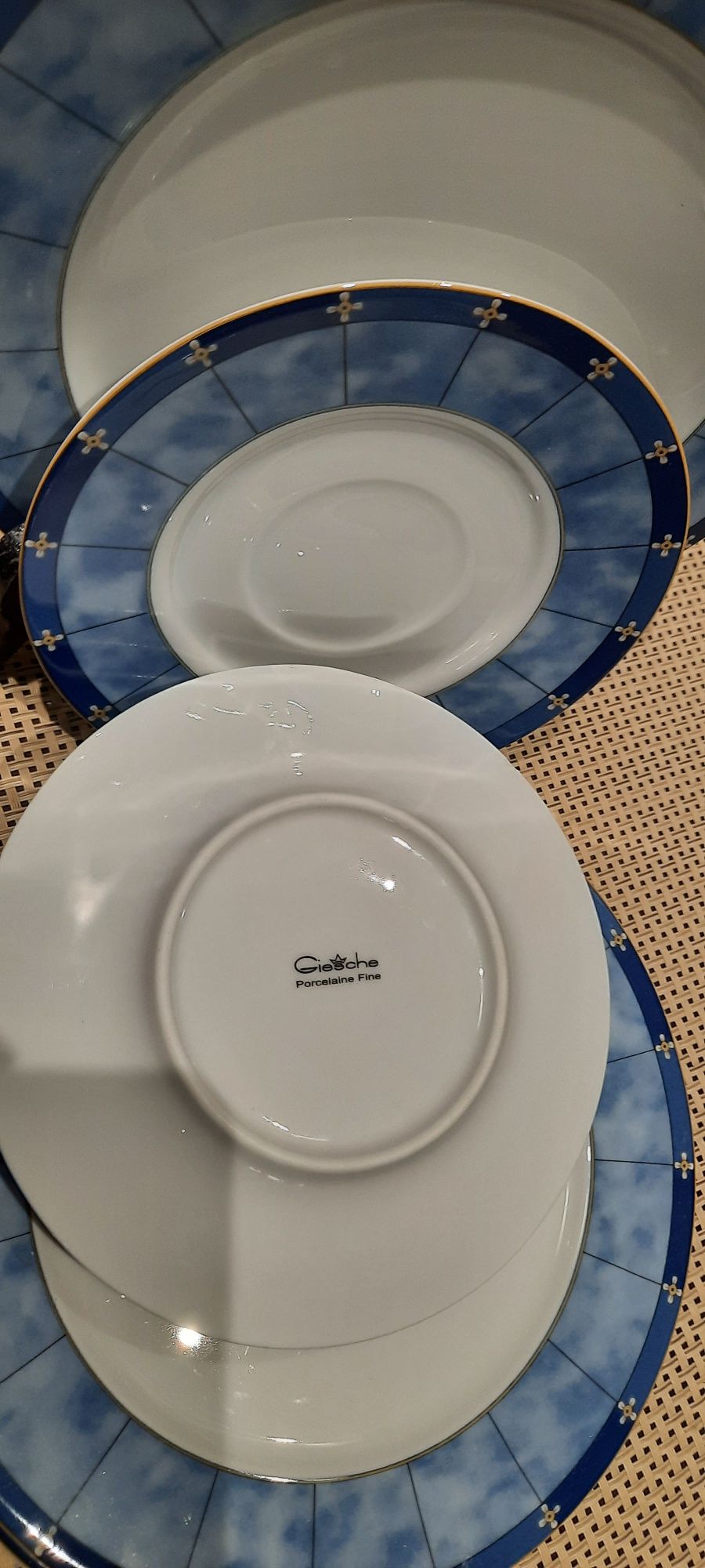 Talerze Giesche porcelana śląska