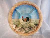 Piękny ręcznie malowany duży talerz patera na jajka przekąski polecam