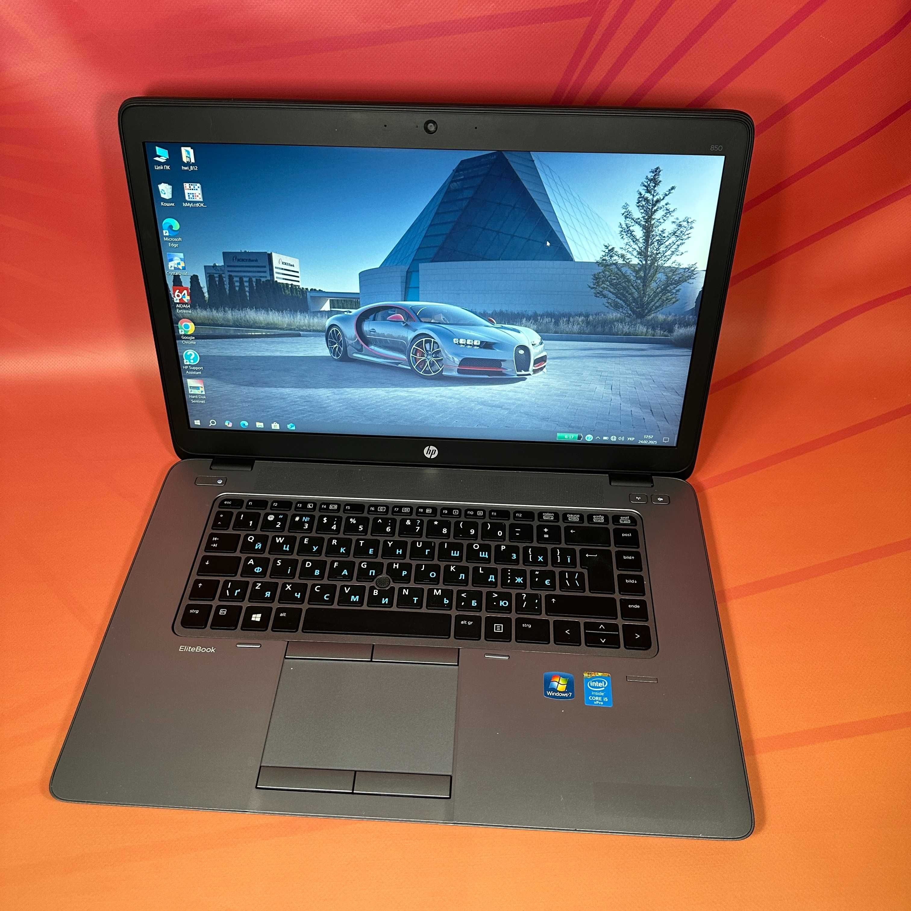 Бюджетний ноутбук HP Elitebook 850 G2 i5-5300U 8/180ГБ АКБ 86% 2,3Ггц