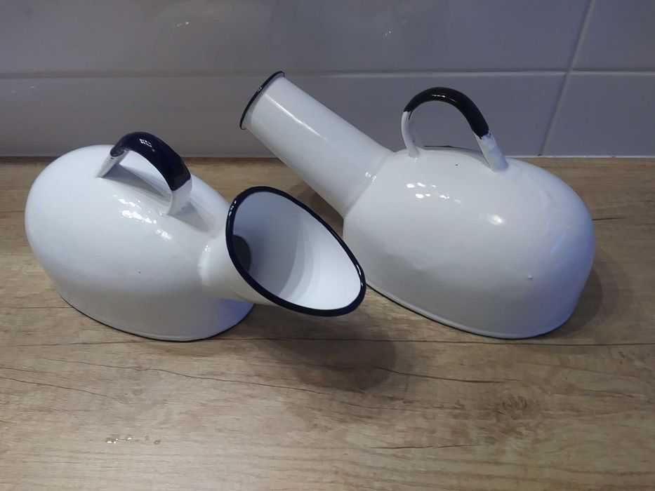 Stary szpitalny wojskowy nocnik przedmiot naczynie z emali z PRL WP