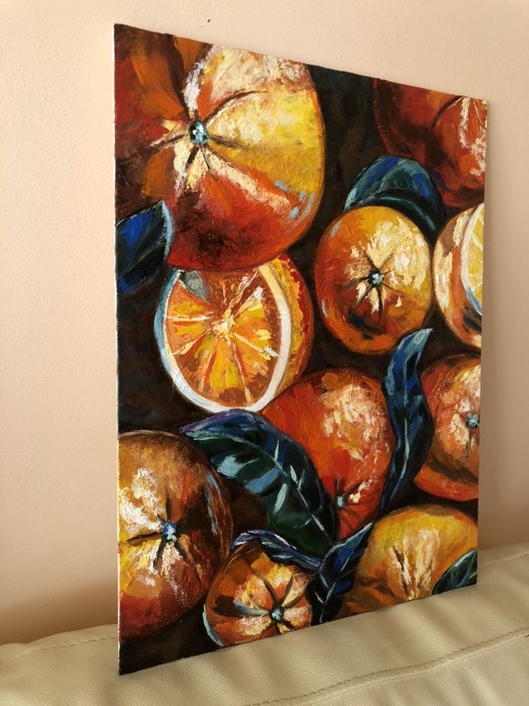 Картина натюрморт масло Апельсини интерєрная картина