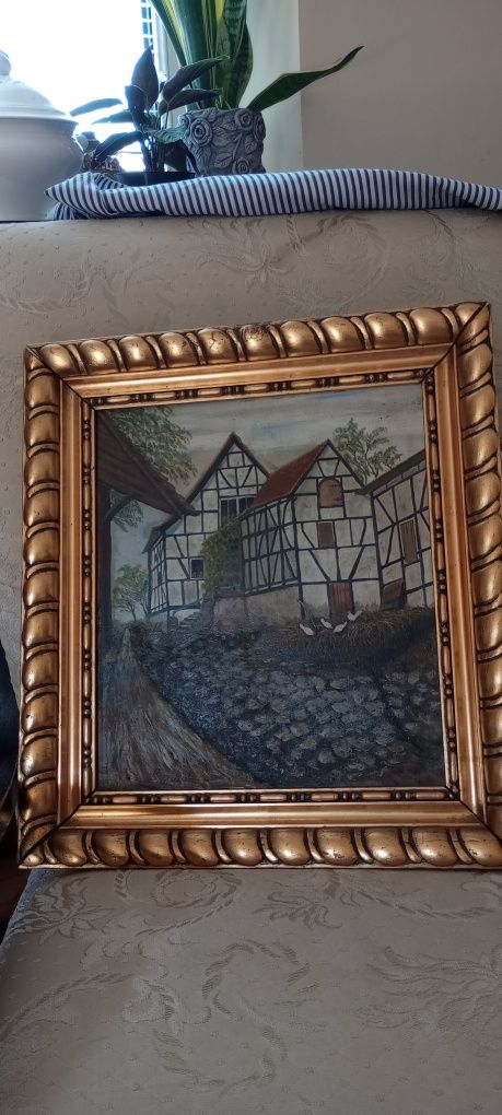 Piękny obraz olej deska
