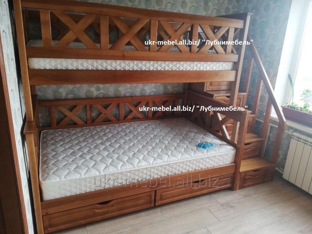 Кровать двухъярусная деревянная Оскар2, двоярусне, двоповерхове ліжко