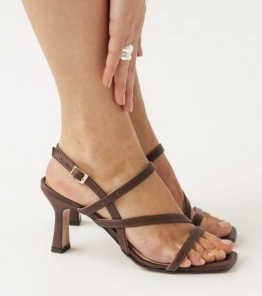Glamoursy buty sandały 39  Just For Fun sandałki na obcasie szpilki
