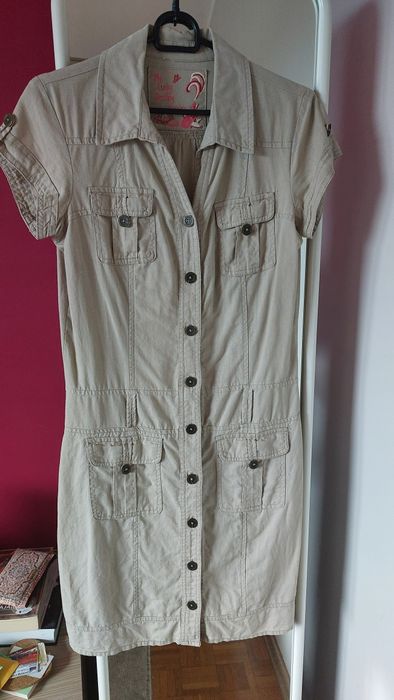 Sukienka lniana szmizjerka lniana cache&cache