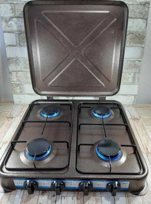 Настольная газовая плита таганок Domotec на 4 конфорки MS6604