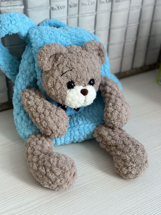 Дитячий рюкзак-ведмедик | Наплічник ручної роботи | Плюшевий ранець