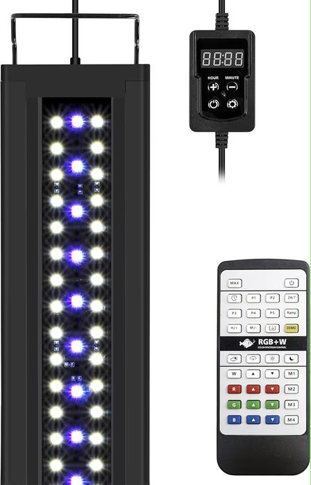 NICREW RGB+W 24/7 Światło akwariowe z pilotem i funkcją timera,116,5cm