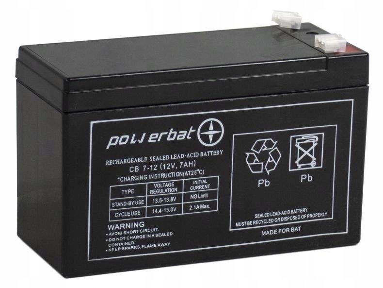 Akumulator żelowy Powerbat Cb 7, 12 12v 7Ah