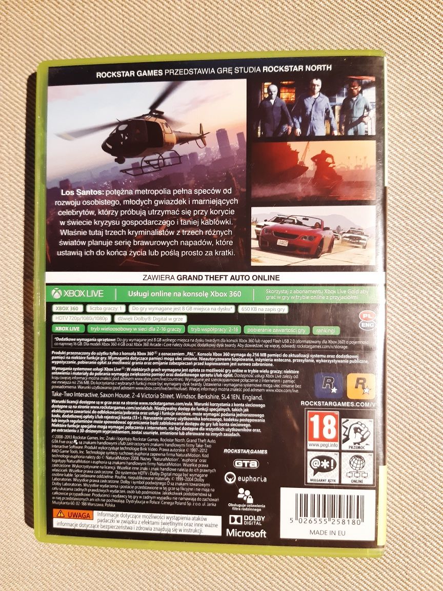 Gra GTA V PL na xbox 360