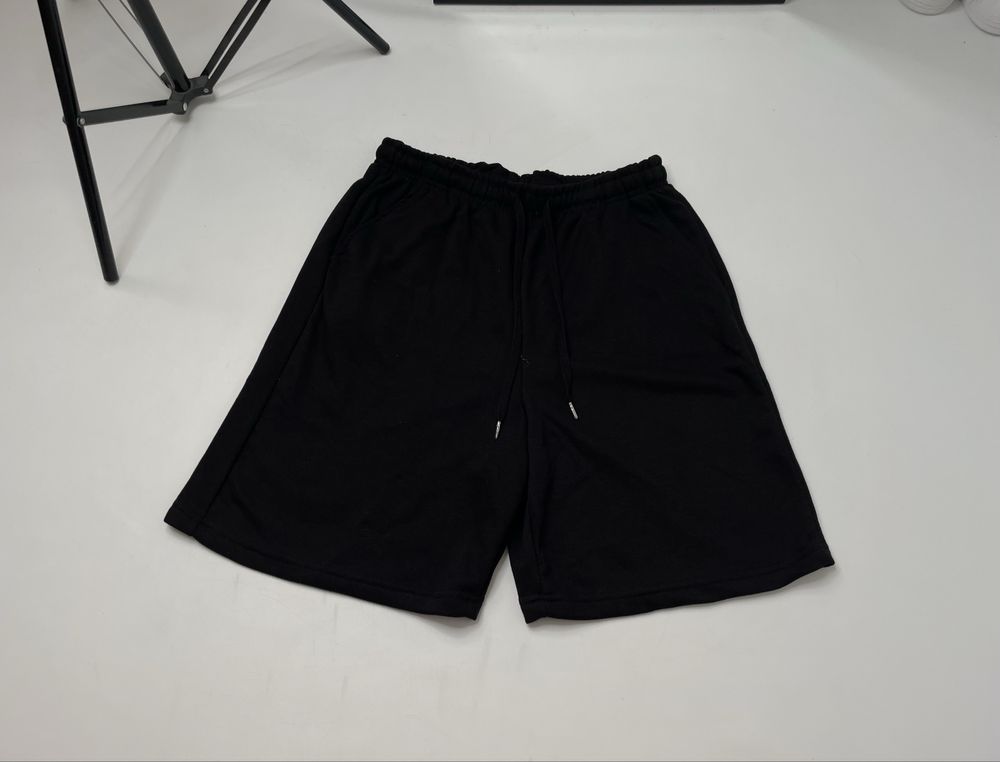 Широкі чорні шорти baggy loose fit котоновые шорты широкие бегги