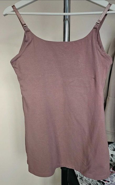 Top H&M ciąża/karmienie kolor kawowy M