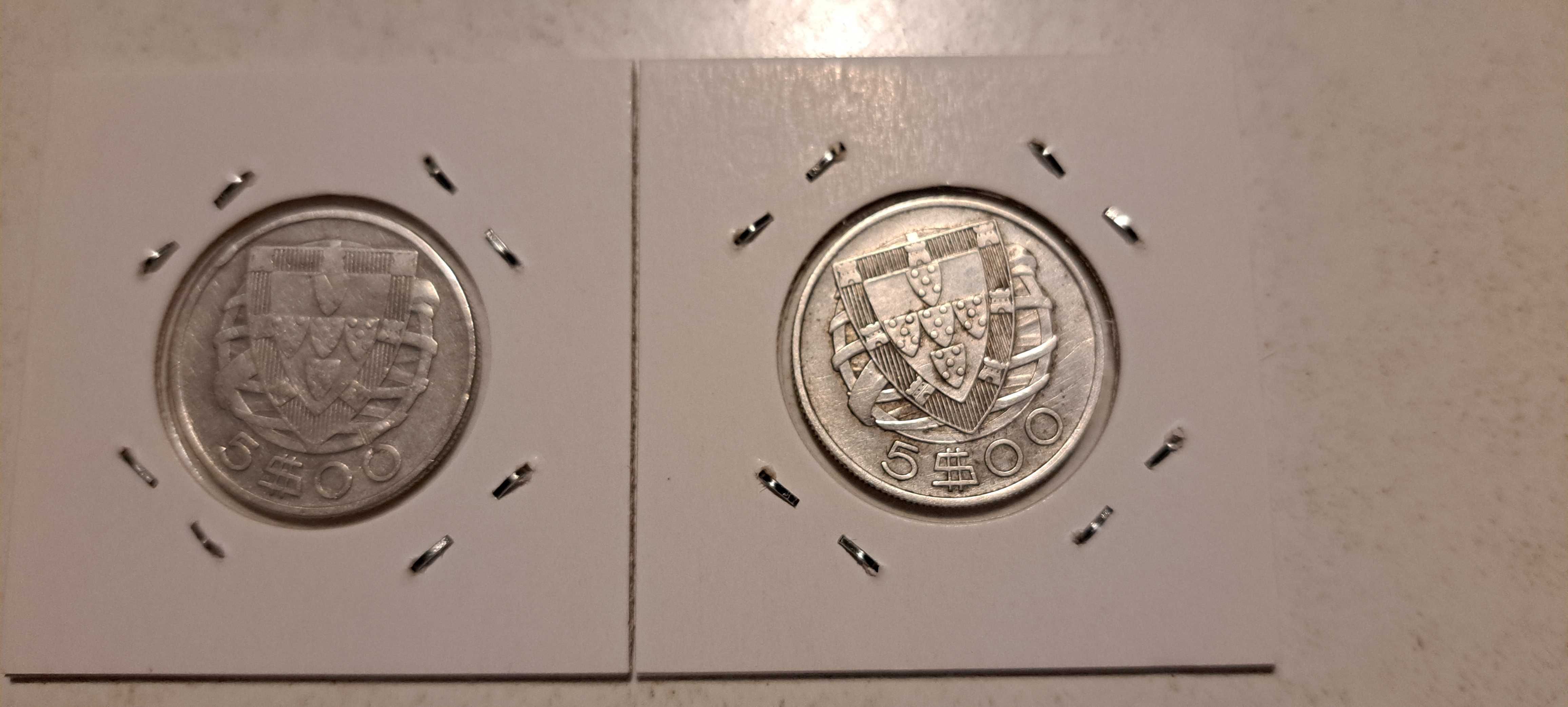 moedas de 5$00 prata