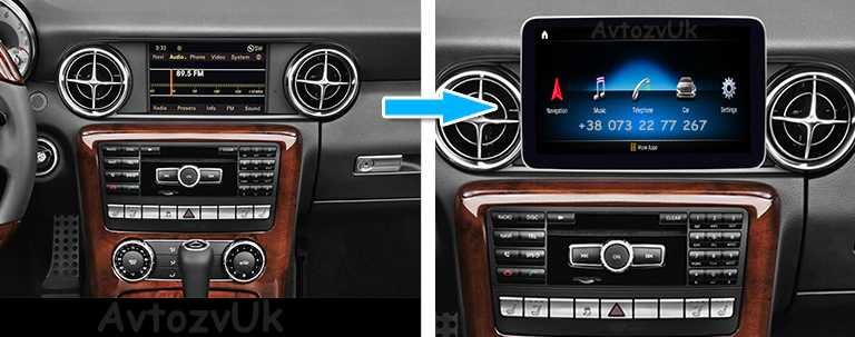 Дисплей Mercedes Benz SLK SLC SL R172 R231 GPS USB Android 14 CarPlay