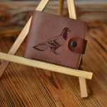 Prezent dla hodowcy gołębi Portfel męski skórzany  z grawerem handmade