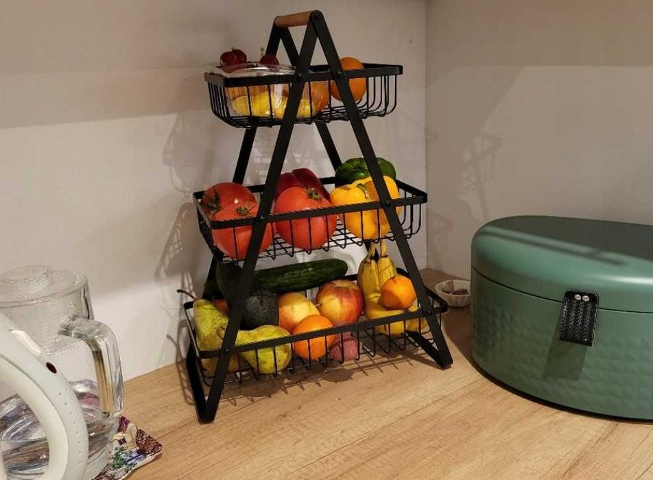 Stojak z koszykami na owoce warzywa do kuchni akcesoria 3 poziomy